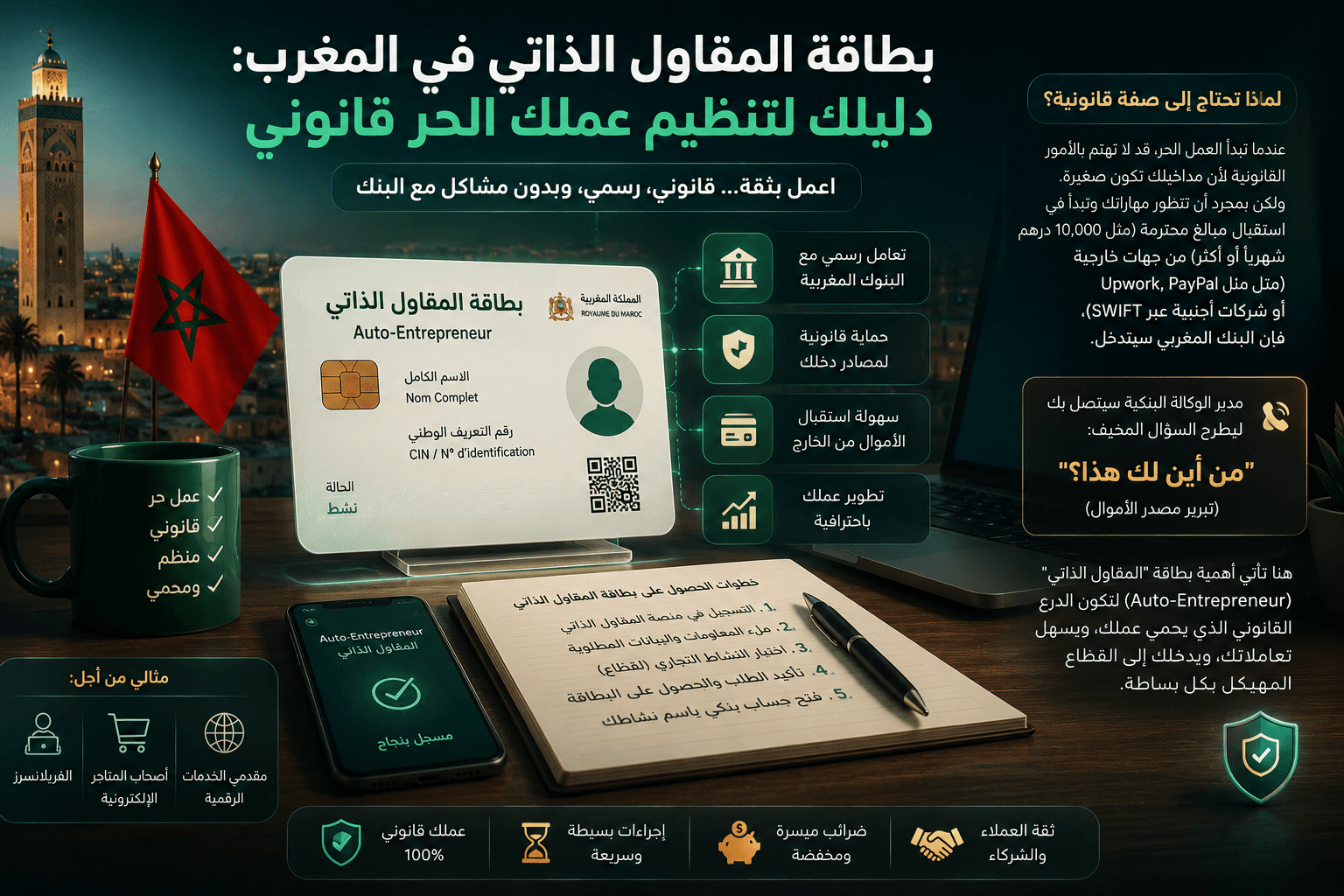 بطاقة المقاول الذاتي في المغرب: دليلك لتنظيم عملك الحر قانونياً