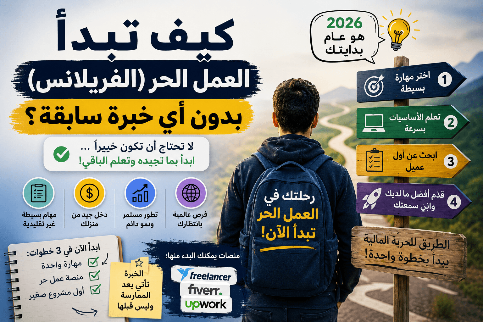 كيف تبدأ العمل الحر (الفريلانس) بدون أي خبرة سابقة؟