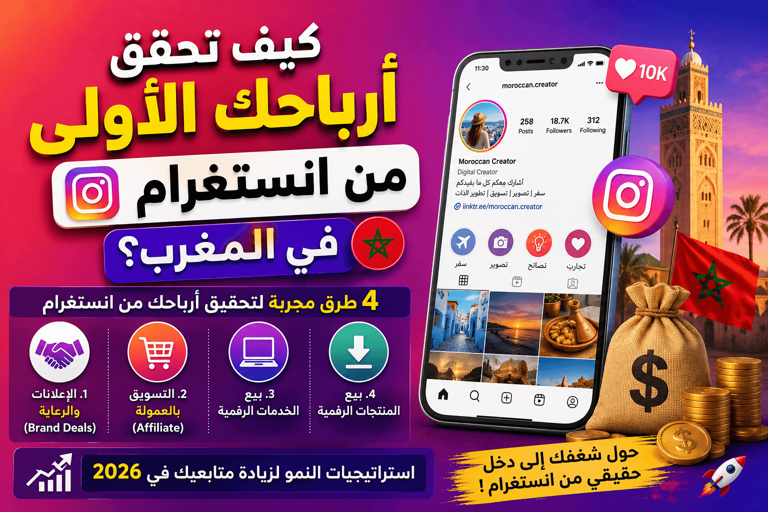 كيف تحقق أرباحك الأولى من انستغرام (Instagram) في المغرب؟