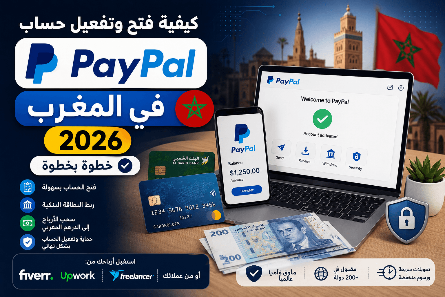 كيفية فتح وتفعيل حساب PayPal في المغرب 2026 خطوة بخطوة