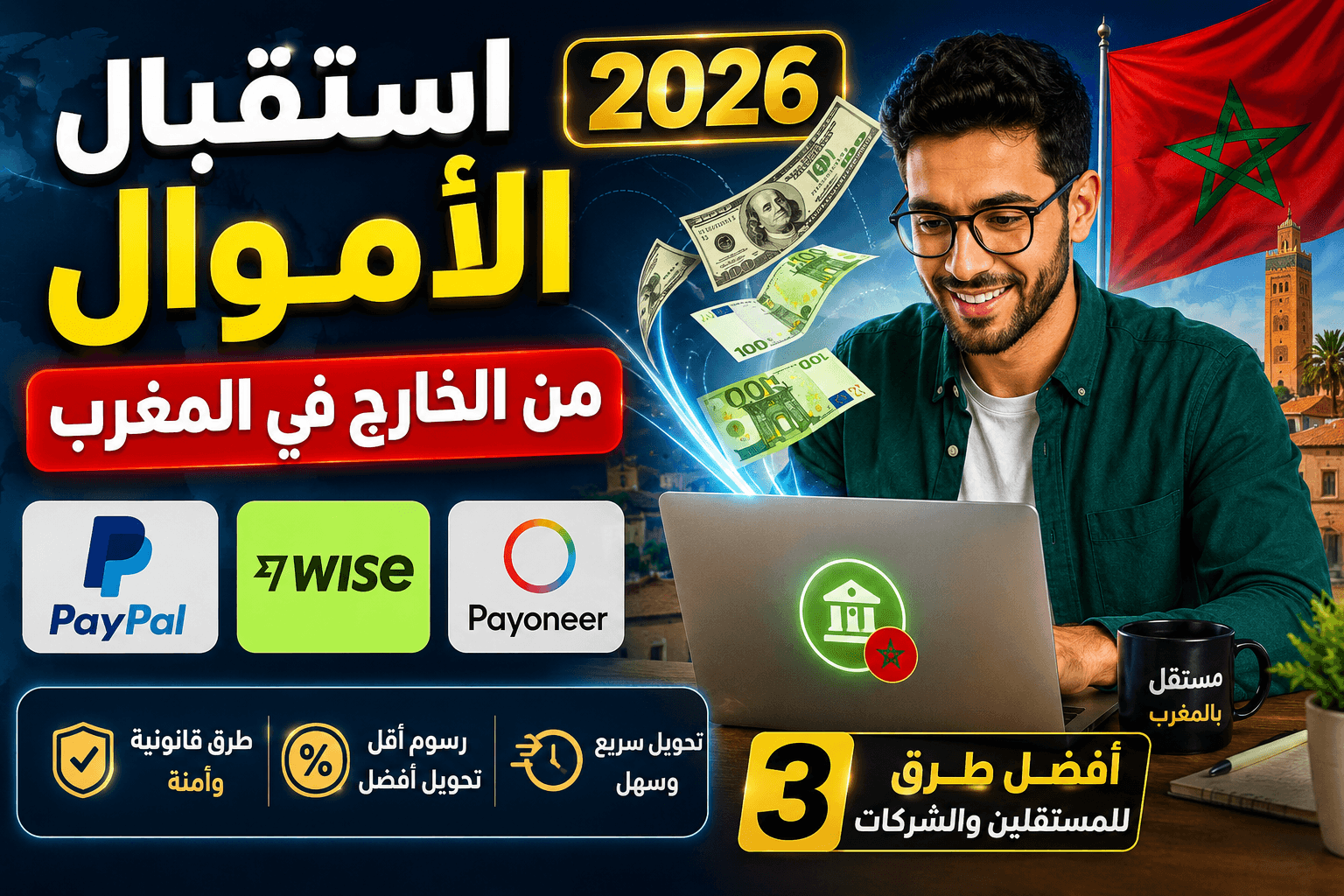 كيفية استقبال الأموال من الخارج في المغرب 2026 (للمستقلين والشركات)